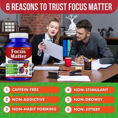 Focus Matter Brain Booster Supplement & Focus Vitamins for Seniors Adults Energy