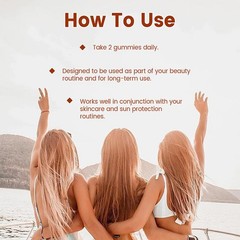 & Skin Tanning Gummies, includes Vitamin C Savanna E, Astaxanthin, Beta Carotene