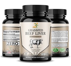 Desiccated Beef Liver Capsules, 100% Grass Fed Undefatted (3 Pack) 360 Capsules