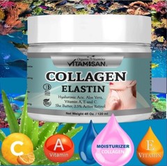 2 JAR 4=8 OZ COLLAGEN ELASTIN CREAM,no SNAIL GEL CREam 8 oz total