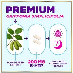 5-HTP Supplement 200mg Capsules – Extra Strength 5HTP Griffonia Simplicifolia