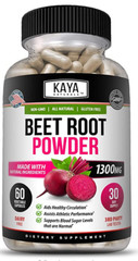 (2 Pack) Organic Beet Root Powder 1300mg Per Serving, 120 Capsules Total