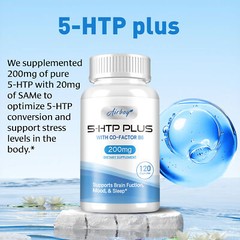 5-HTP Plus Capsules 200mg – Sleep Aid,Mood,Relaxation,Serotonin & Sleep Support