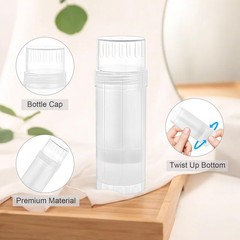 12 Pcs 60ml/2oz Empty Deodorant 128*41mm/5.04*1.61inch, Translucent