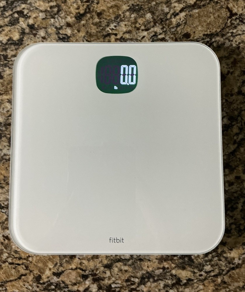 White Bathroom FITBIT Body Weight SCALE FB203 Digital Preowned