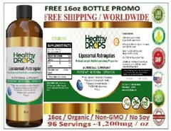 LIPOSOMAL ASTRAGALUS ORGANIC “96 SERVINGS” SOY FREE NON GMO LIQUID 16oz 12/2026