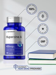 Huperzine A 400mcg 180 Capsules | Non-GMO, Gluten Free Supplement | by Horbaach