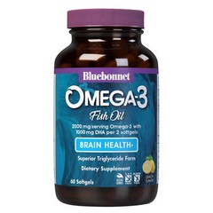 Bluebonnet Omega-3 Fish Oil Brain Formula 60 Softgels, Brain & Heart Health