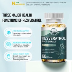 Resveratrol Capsules 1200MG Maximum Strength Anti Aging Antioxidant Supplement