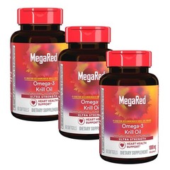 MegaRed Ultra Strength 1000mg Omega-3 Krill Oil 60 Count (Pack of 3)
