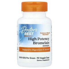 Doctors Best High Potency Bromelain 3000 GDU 90 Veggie Caps Exp 10/2028