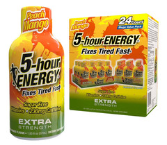 5-hour ENERGY | EXTRA Strength | Peach Mango | 1.93 fl oz | 24 Count Pack – NEW