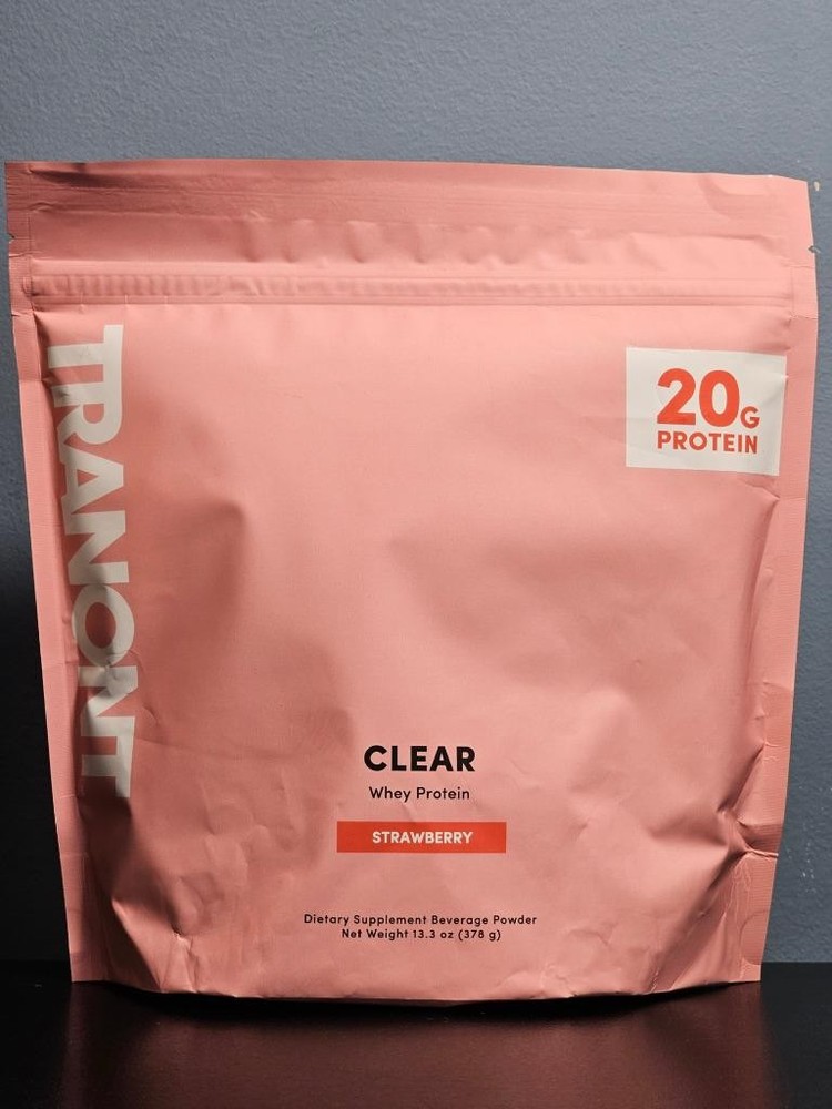 Tranont Clear Whey Protein Strawberry 13.3 oz – New & Sealed Exp 2/27