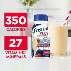 Ensure Plus Strawberry Nutrition Shake Meal Replacement Shake 8 fl oz – 24 Pack