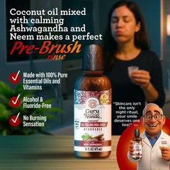 GuruNanda Cinnamon Oil Pulling Mouthwash, Promotes 16 Fl Oz (Pack of 1)