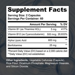600mg Amino acid Complex 30~120 Caps with B1 & B12 for Brain,Metabolic Wellness