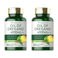 2 BOTTLES-Carlyle Oregano Oil 4000Mg Supplement | 150 Softgel Capsules | Contain