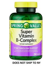 Spring Valley Super B-Complex 250 Tablets – Dietary Supplement, Free Shipping