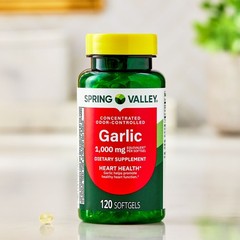 Spring Valley Odor-Controlled Garlic Softgels Dietary Supplement, 1,000 Mg, 120