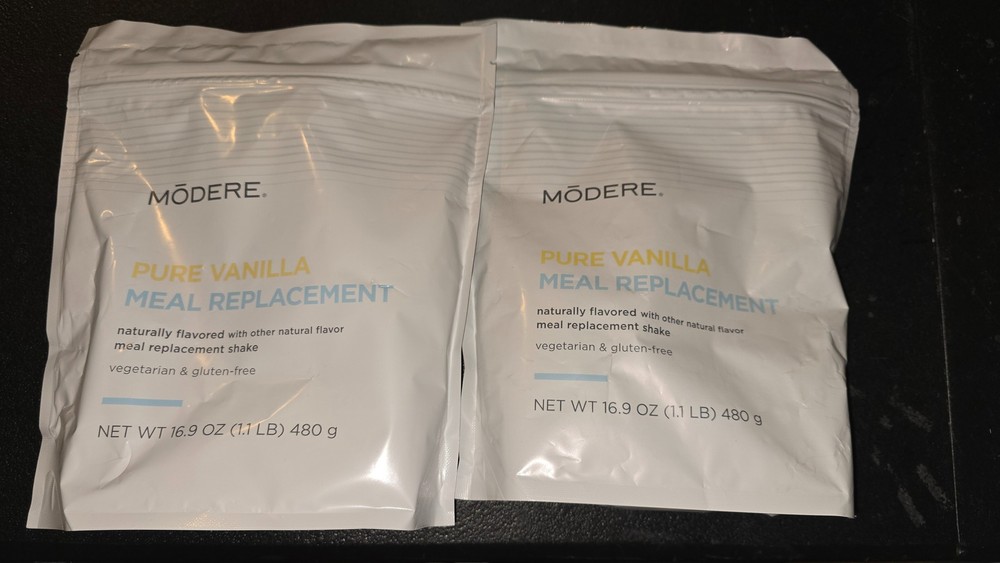 2 Pack Modere Pure Vanilla Meal Replacement 15 Servings Ea Exp 10/26