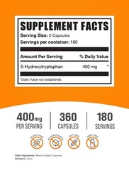 BulkSupplements 5-HTP Capsules 360 Capsules – 400mg Per Serving