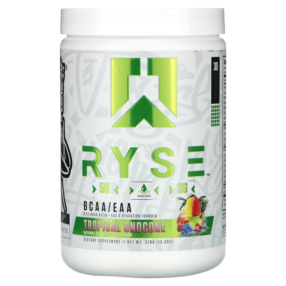 2 X Ryse Supps, BCAA / EAA, Tropical Snocone, 13.3 oz (378 g)