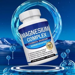 90 Count Magnesium Glycinate Complex Capsules, 1000mg Daily Mineral Wellness