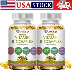 2 Packs Vitamin B Complex with B1, B2, B3, B5, B6, B12 – Natural High Potency-US