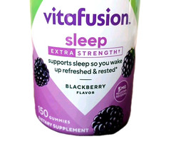 Vitafusion Sleep EXTRA STRENGTH Melatonin Gummies 150ct 5mg Blackberry Exp 05/26