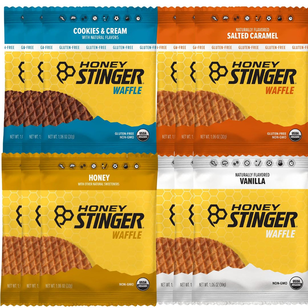 Energy Waffle Variety Pack – 12 Count | Organic Honey Waffles, Vanilla, Cookies