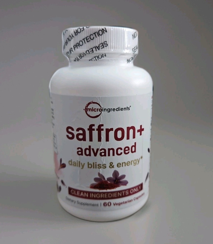 Micro Ingredients Saffron+ Advanced Supplement – 60 Veggie Capsules Exp 9/27