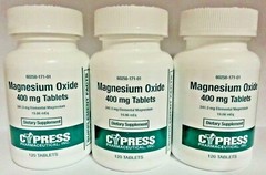 Cypress Magnesium Oxide 400mg Tablets 120ct -3 Pack- Expiration Date 06-2025