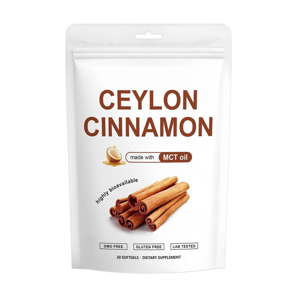 Ceylon Cinnamon 7200mg Equivalent Softgels MCT Oil Highly Bioavailable 30 Count