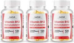 Vitamin B12 (Methylcobalamin) 2000mcg, 360 Softgels Vegetarian Caps