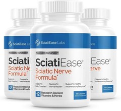 3 package SciatiEase Labs Sciati Ease Sciatic Nerve Formula 120 Cap NEW ! Exp…