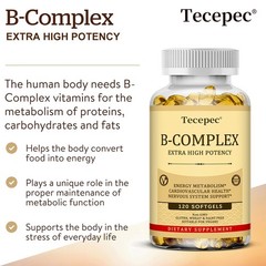 High Potency B Complex Maintain Cardiovascular Nervous Health 30/60/120 Capsules