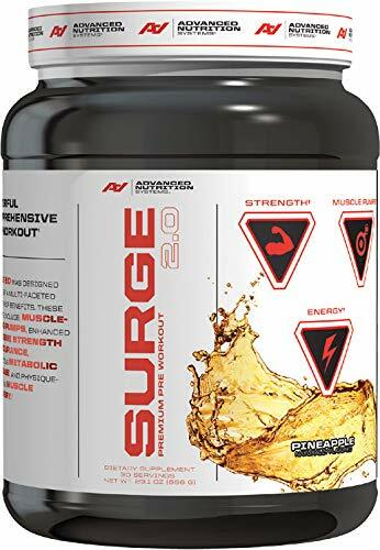 ANS | SURGE 2.0 – Pre-Workout Energy Powder, Pineapple, 663g Bottle (Pack of 6)