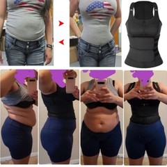 Men Sauna Suit Sweat Vest Waist Trainer Body Shaper Tank Top Compression Shirts