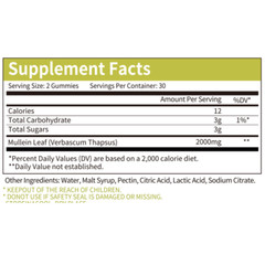 3 Packs Mullein Leaf Gummies Support Respiratory System Health Cleansing & Detox