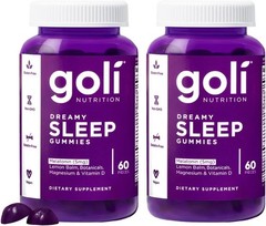 Goli Dreamy Sleep Gummy – 60 Count (Pack of 2) – Melatonin, Vitamin D, Magnesium