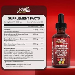 Liquid Drops Supplement Ceylon Cinnamon formulated with Bitter Melon Organic Ber