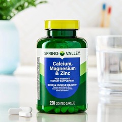 Spring Valley Calcium Magnesium & Zinc Plus Vitamin D3 Coated Caplets, 250 Count