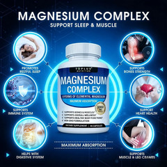 Toplux Magnesium Complex.8 Essential Forms, 1000mg High-Potency Supplement