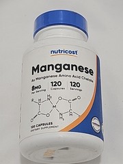 Nutricost Chelated Manganese Supplement 8mg, Amino Acid Chelate, 120 Capsules