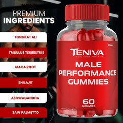 (5 Pack) Teniva Male Performance Gummies for Male Health (300 Gummies)