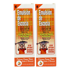 Emulsion De Escocia Cod Liver Oil [PACK OF 2] – Orange Flavor 15.3 fl oz each