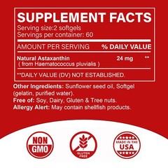 Astaxanthin 24mg – Haematococcus Pluvialis, Cellular Protection, Antioxidant
