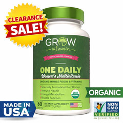 Grow Vitamin One Daily Multivitamin for Women , Organic Whole Foods – 60 Days