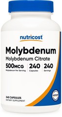 Nutricost Molybdenum Supplement (500mcg) 240 Capsules – Molybdenum Citrate