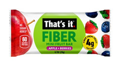 That’s it. Fiber Mini Fruit Bars, 0.7 oz., 18 pk. delicious extra fiber!